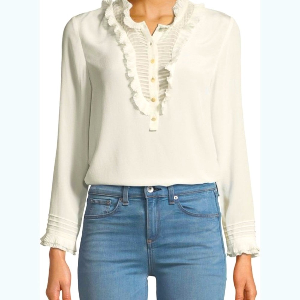 Rebecca Taylor Blouse. White. Size 12. Ruffled